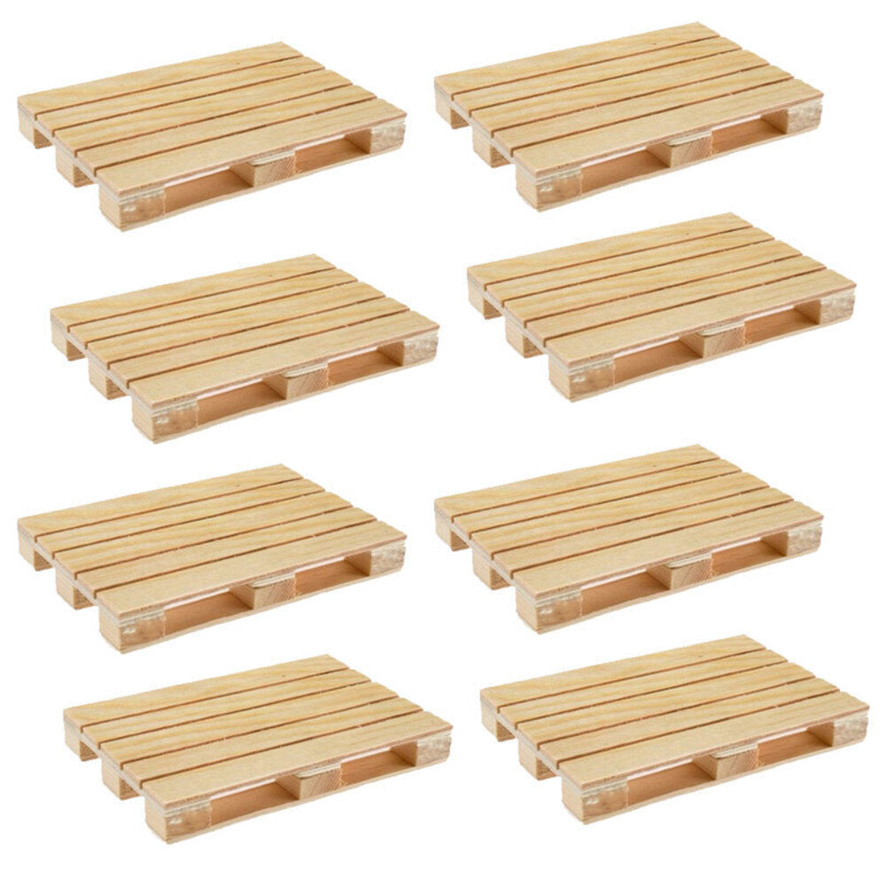 Kge Mini Wooden Pallet Glass Coasters/Mats For Beverages Drinks Beers Home/Bar (8 Pack)