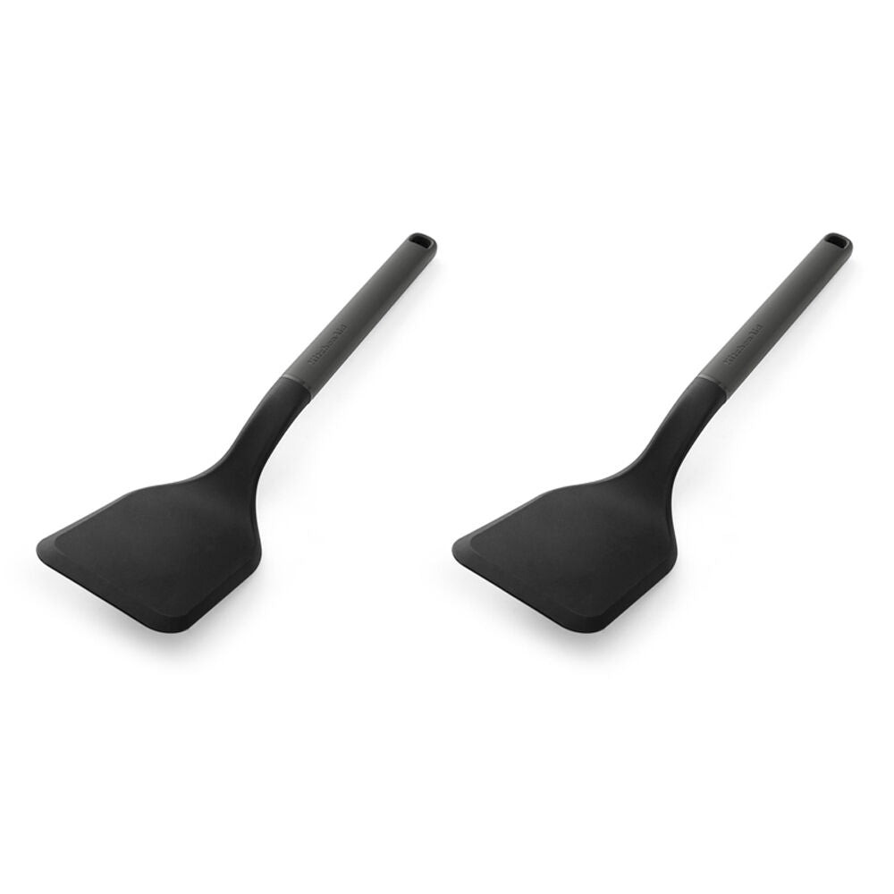 Kitchenaid Classic Solid Nylon Turner/Spatula Cooking Utensil Charcoal Grey (2 Pack)