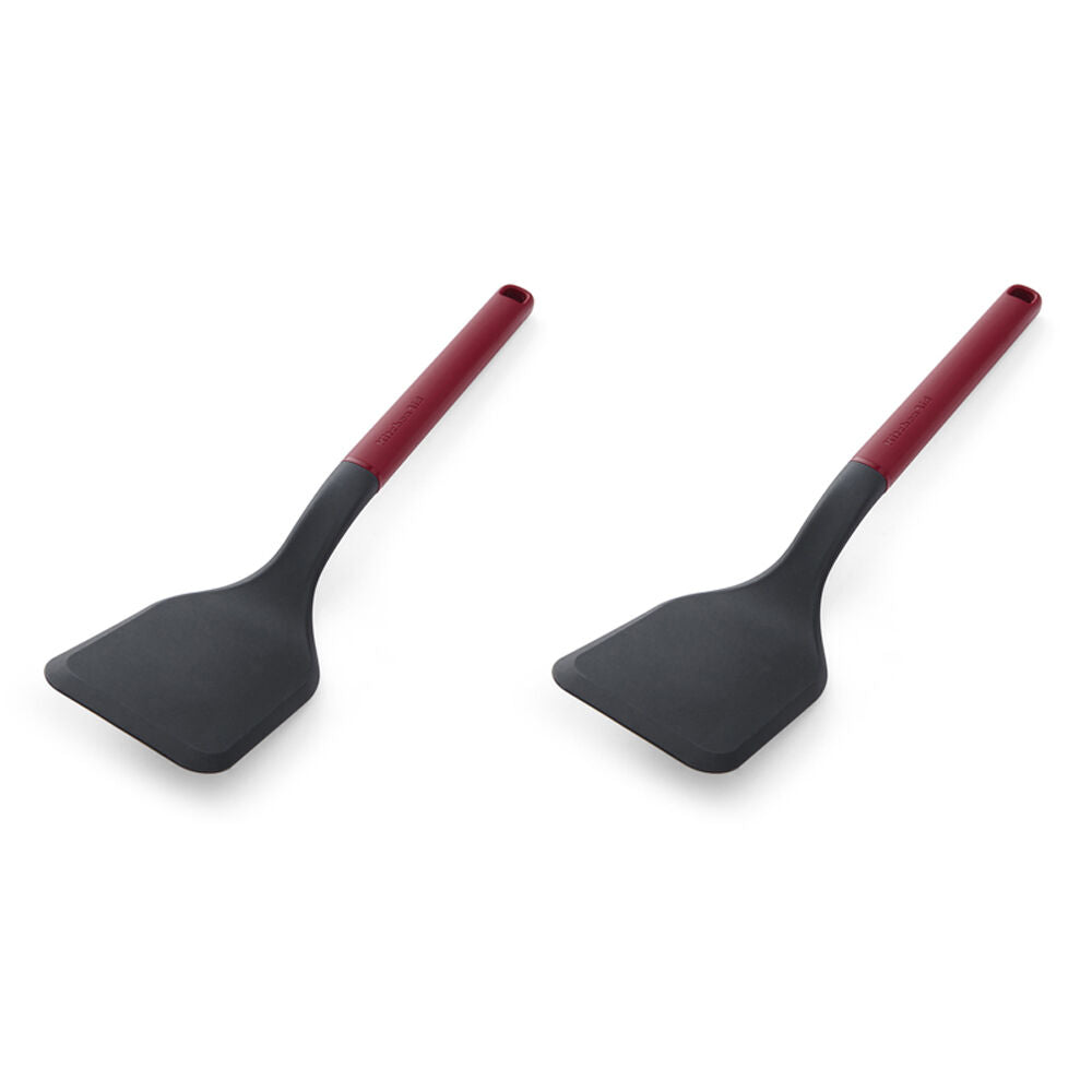 Kitchenaid Classic Solid Nylon Turner/Spatula Cooking Utensil Empire Red (2 Pack)