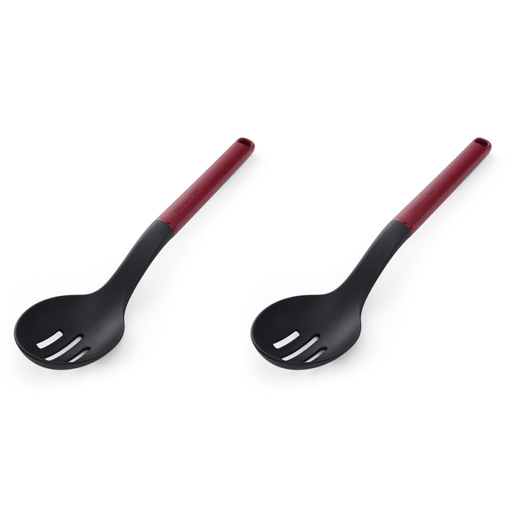 Kitchenaid Classic Slotted Nylon Cooking Spoon/Kitchen Utensil Empire Red (2 Pack)