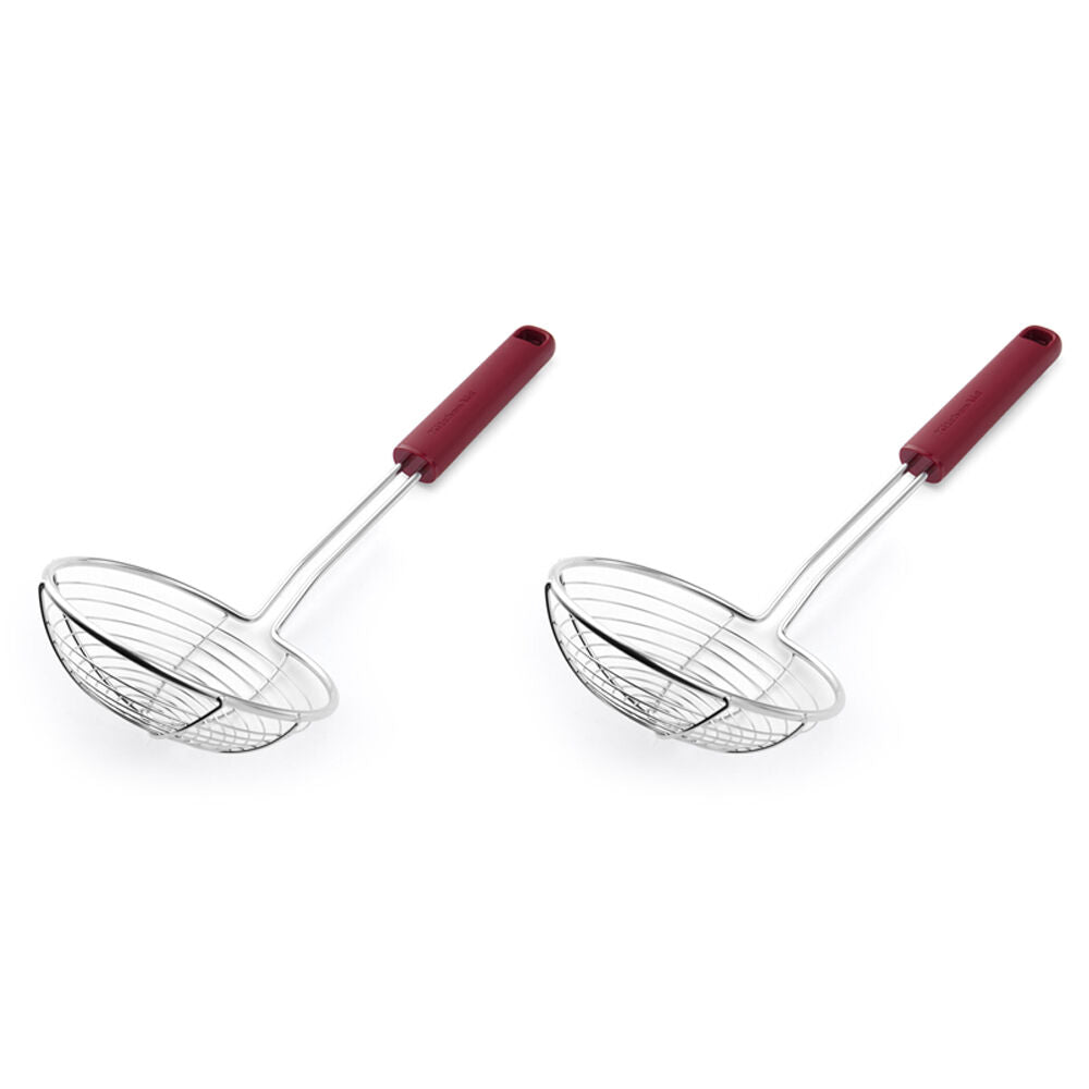Kitchenaid Classic Wire Handheld Food Strainer Cooking Utensil Empire Red (2 Pack)