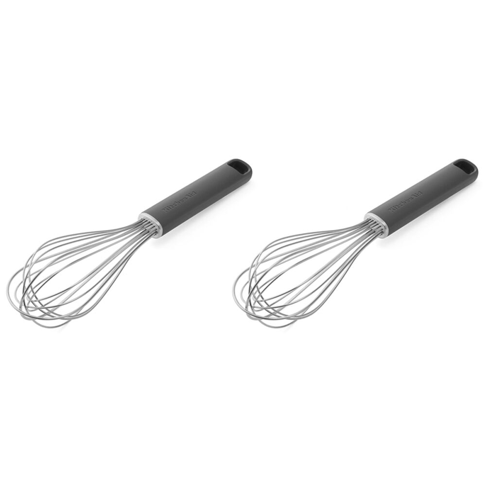 Kitchenaid Classic Wire Utility Whisk Cooking Utensil Charcoal Grey (2 Pack)