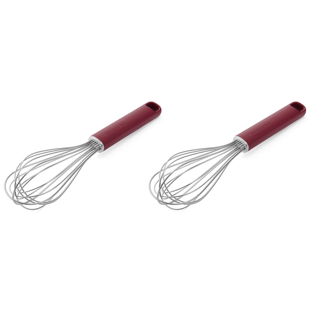 Kitchenaid Classic Wire Utility Whisk Cooking Utensil Empire Red (2 Pack)