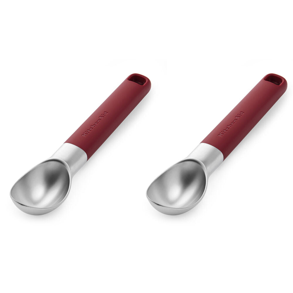 Kitchenaid Classic Metal Ice Cream Scooper Cooking Utensil Empire Red (2 Pack)