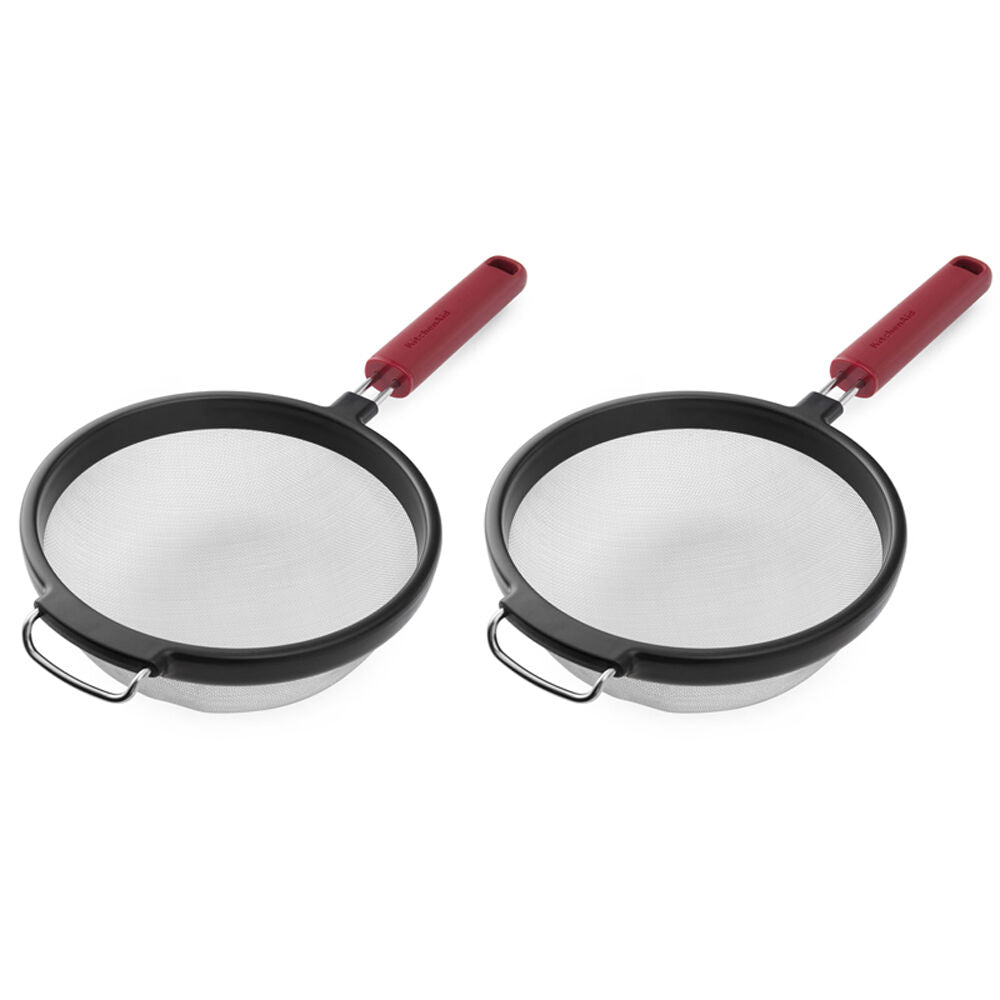 Kitchenaid Classic Wire Mesh Sieve/Strainer Cooking Utensil Empire Red (2 Pack)