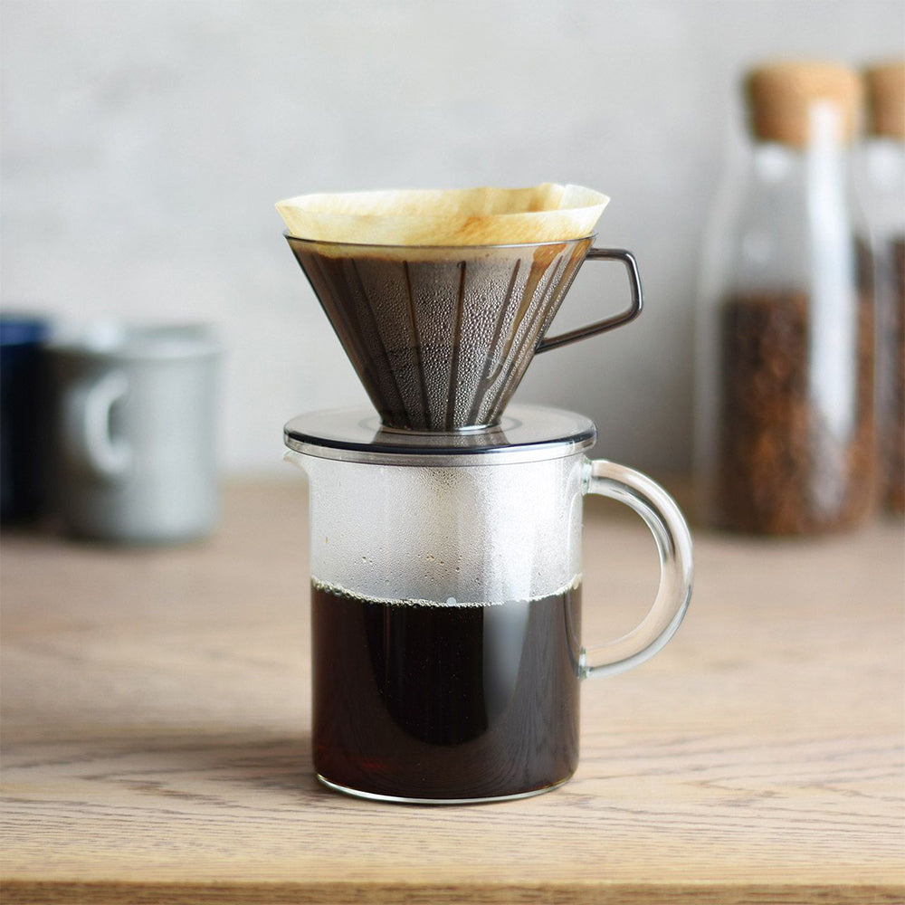 Kinto SCS Resin 4-Cup Pourover Coffee Brewer Maker 13cm w/ Handle Clear Grey — image 2