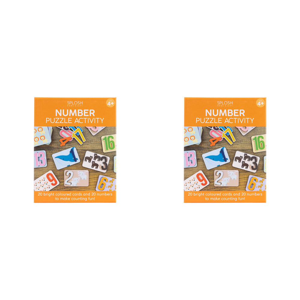Splosh 20pc Kids By Splosh Number Puzzle Activity Fun Educational Learning Cards 4y+ (2 Pack)