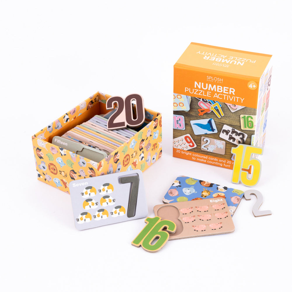 Splosh 20pc Kids By Splosh Number Puzzle Activity Fun Educational Learning Cards 4y+ (2 Pack) — image 5