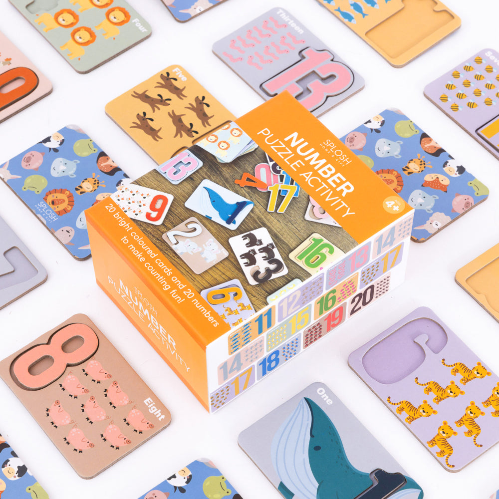 Splosh 20pc Kids By Splosh Number Puzzle Activity Fun Educational Learning Cards 4y+ (2 Pack) — image 6