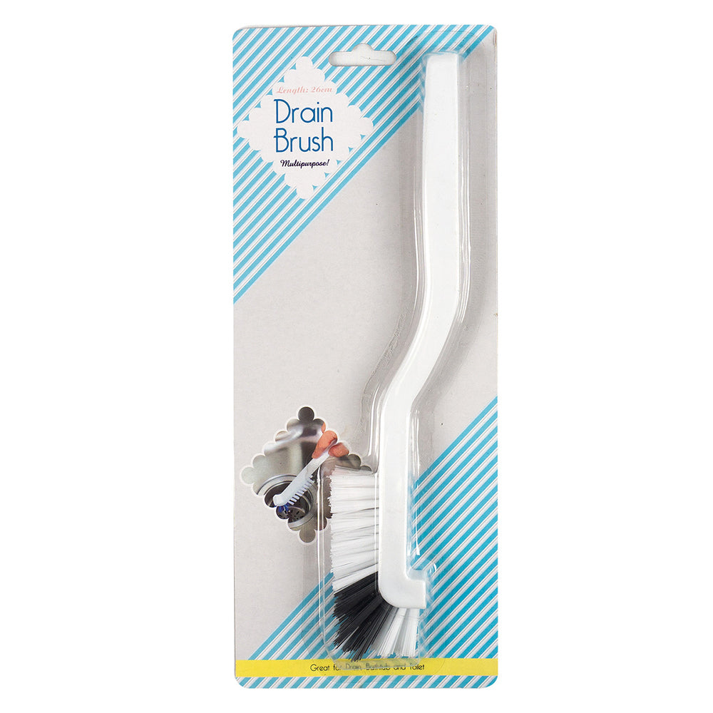 Kemasi Multipurpose Durable Drain Brush Home Kitchen Bathroom Cleaning White