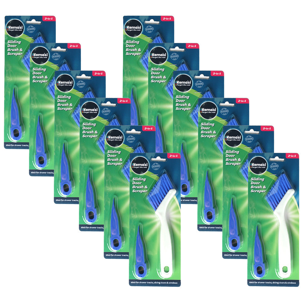 Kemasi Multipurpose Sliding Door Brush Home/House Lounge Room Cleaning (12 Pack)