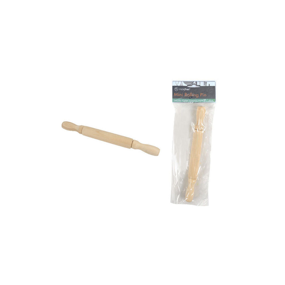 Topchef Mini Wooden Rolling Pin Kitchen Baking Utensil 20cm Natural (6 Pack) — image 3
