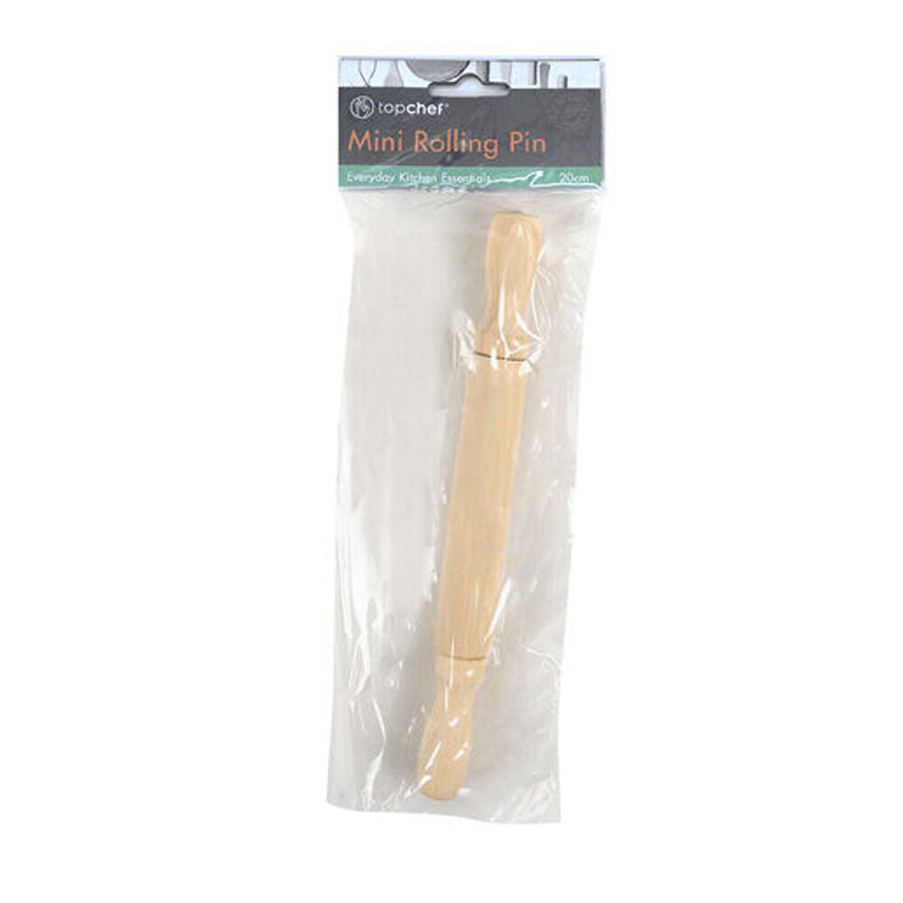 Topchef 20cm Natural Mini Wooden Rolling Pin Kitchen Baking Utensil