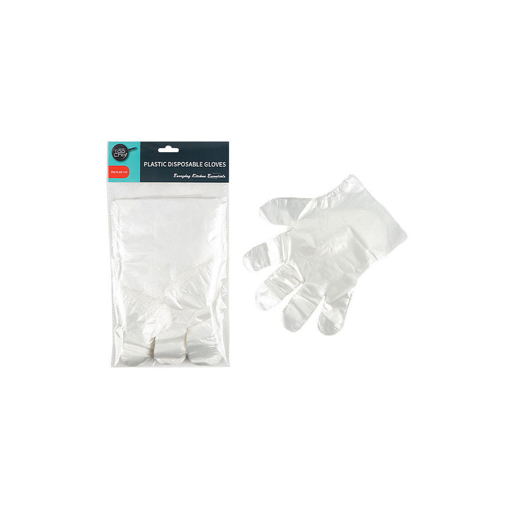 Topchef Disposable Single-Use Plastic Kitchen Gloves Set Clear (125 Pieces) — image 2