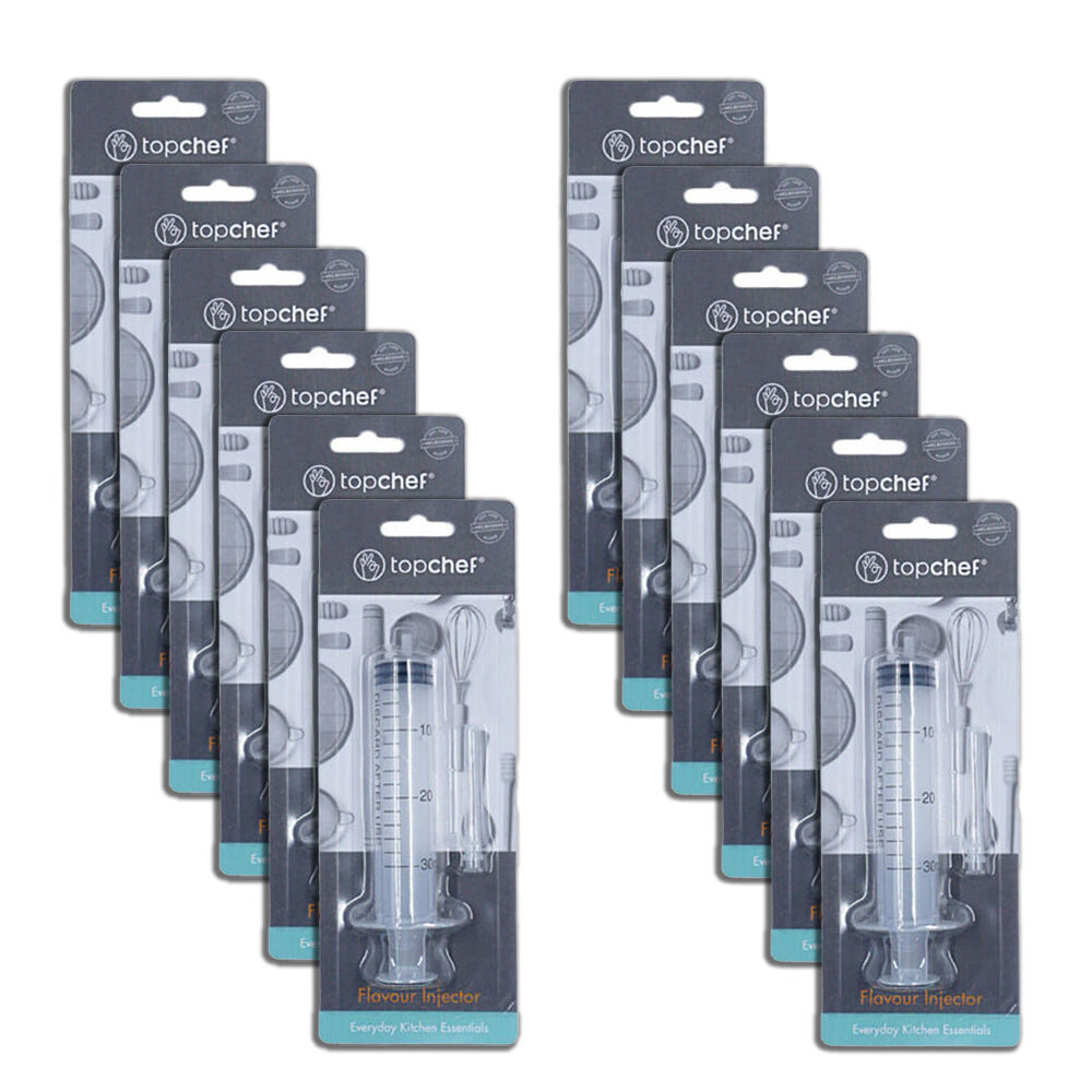 Topchef Disposable Flavour Marinade Injector Syringe 4.5x2.5cm Clear (12 Pack)