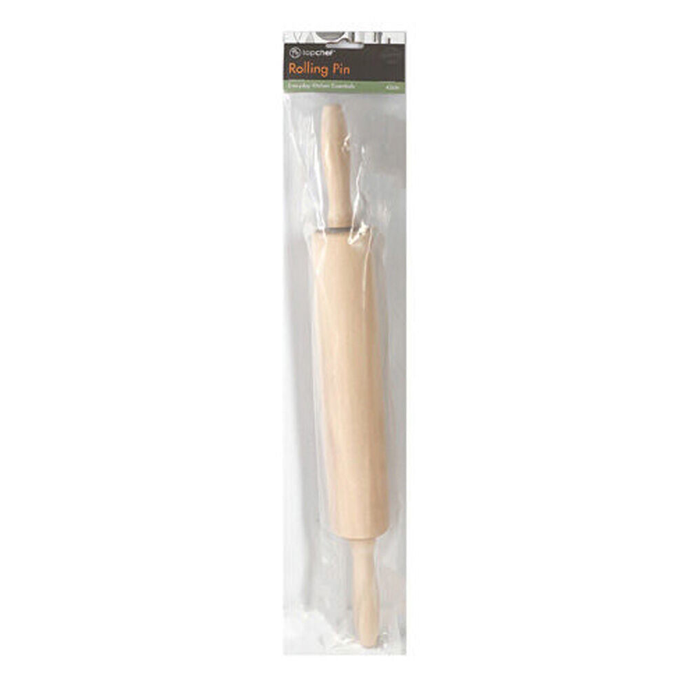 Topchef 42cm Natural Wooden Baking Rolling Pin Kitchen Utensil