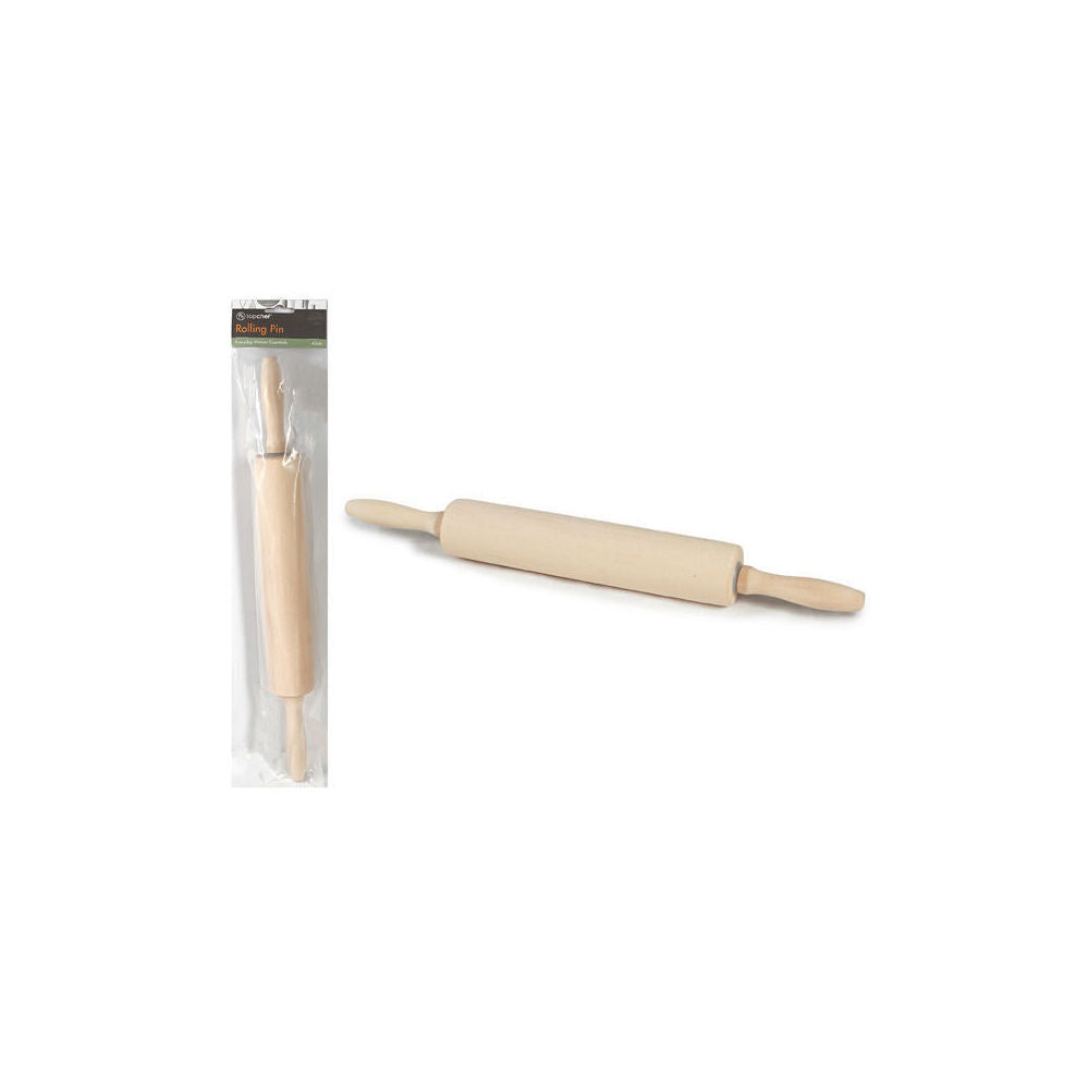 Topchef Wooden Baking Rolling Pin Kitchen Utensil 42cm Natural (3 Pack) — image 3