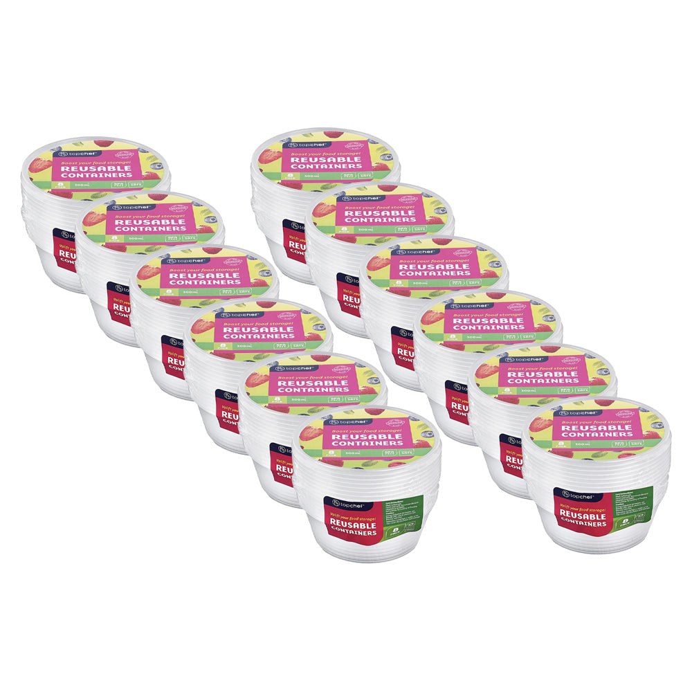 Topchef 8pc Topchef 300ml Round Food Storage Container Box (12 Pack)
