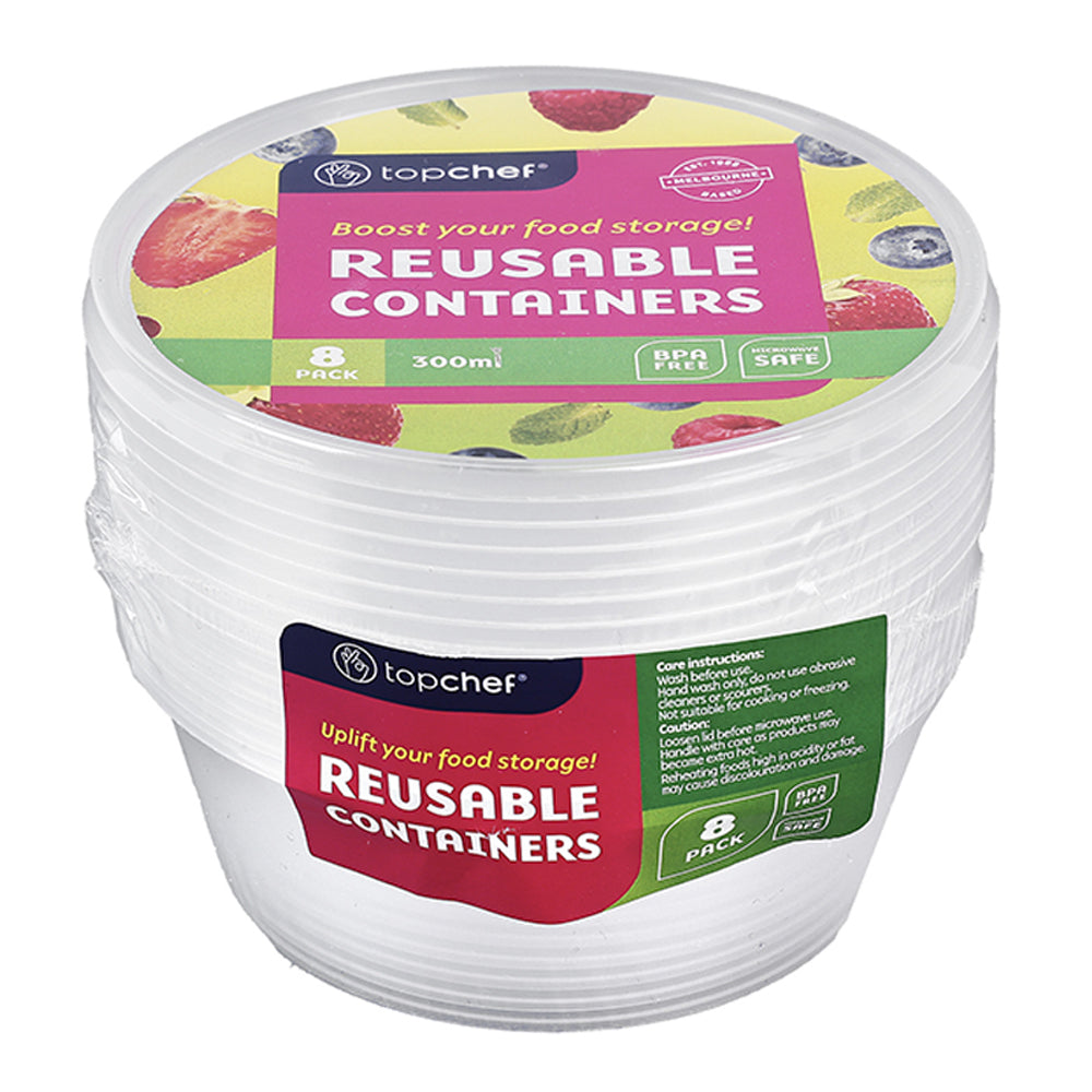 Topchef 8pc Topchef 300ml Round Food Storage Container Box (12 Pack) — image 2