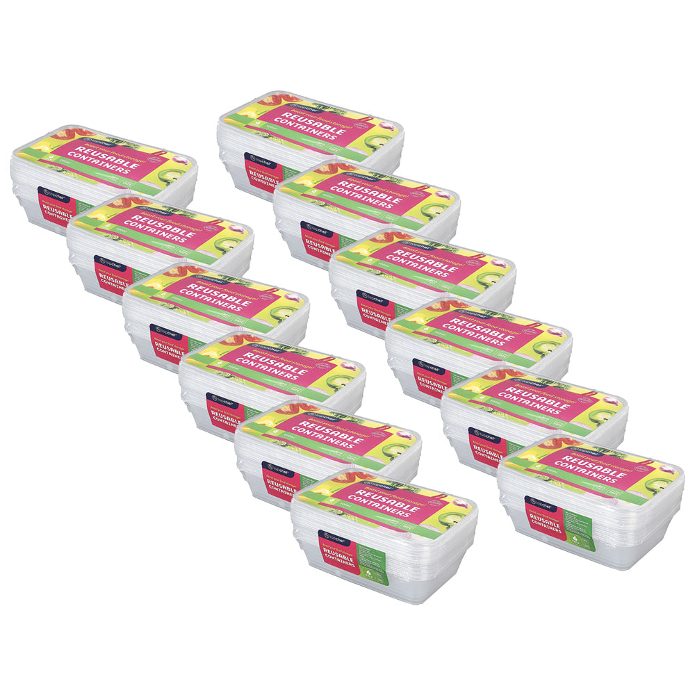 Topchef 6pc Topchef 500ml Rectangle Food Storage Container w/Lid (12 Pack)