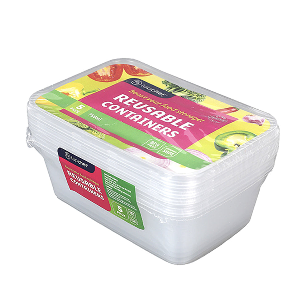 Topchef 5pc Topchef 750ml Rectangle Food Storage Container w/Lid (12 Pack) — image 2