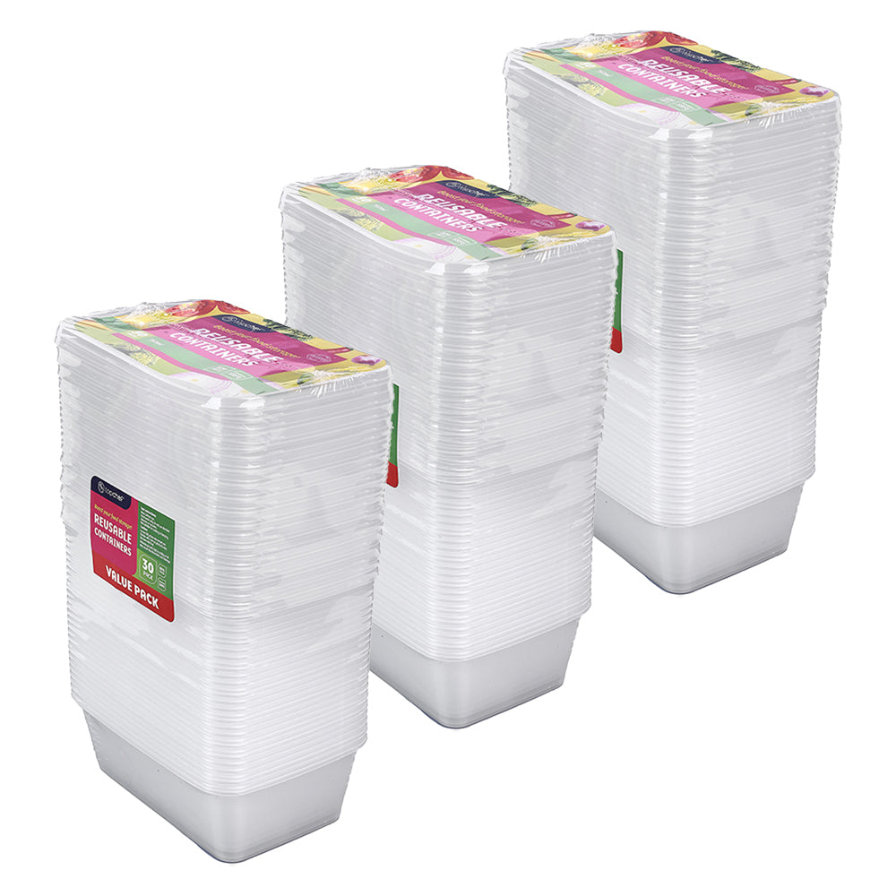 Topchef 30pc Topchef 750ml Rectangle Food Storage Container w/Lid (3 Pack)