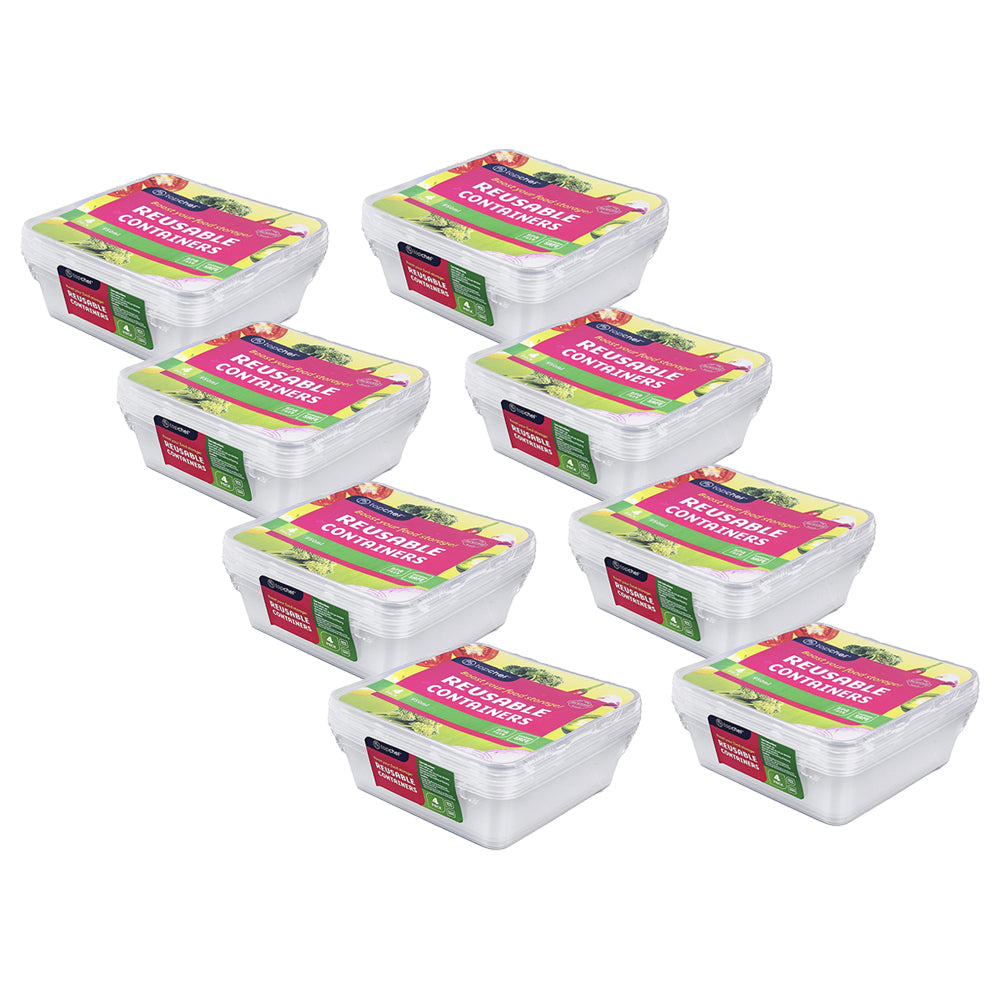Topchef 4pc Topchef 950ml Square Food Storage Container w/Lid (8 Pack)