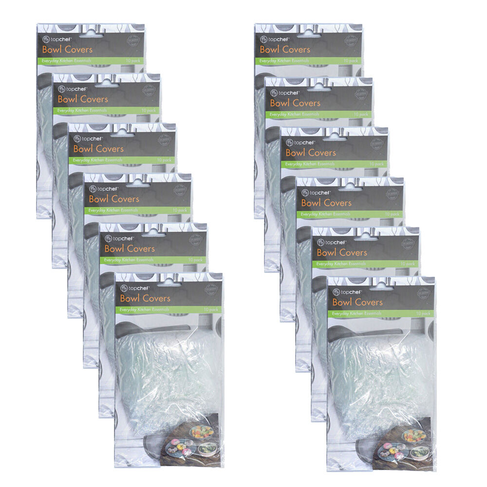 Topchef 10pc Topchef Round Disposable Bowl Covers Set 5-25cm Clear Assorted (12 Pack)