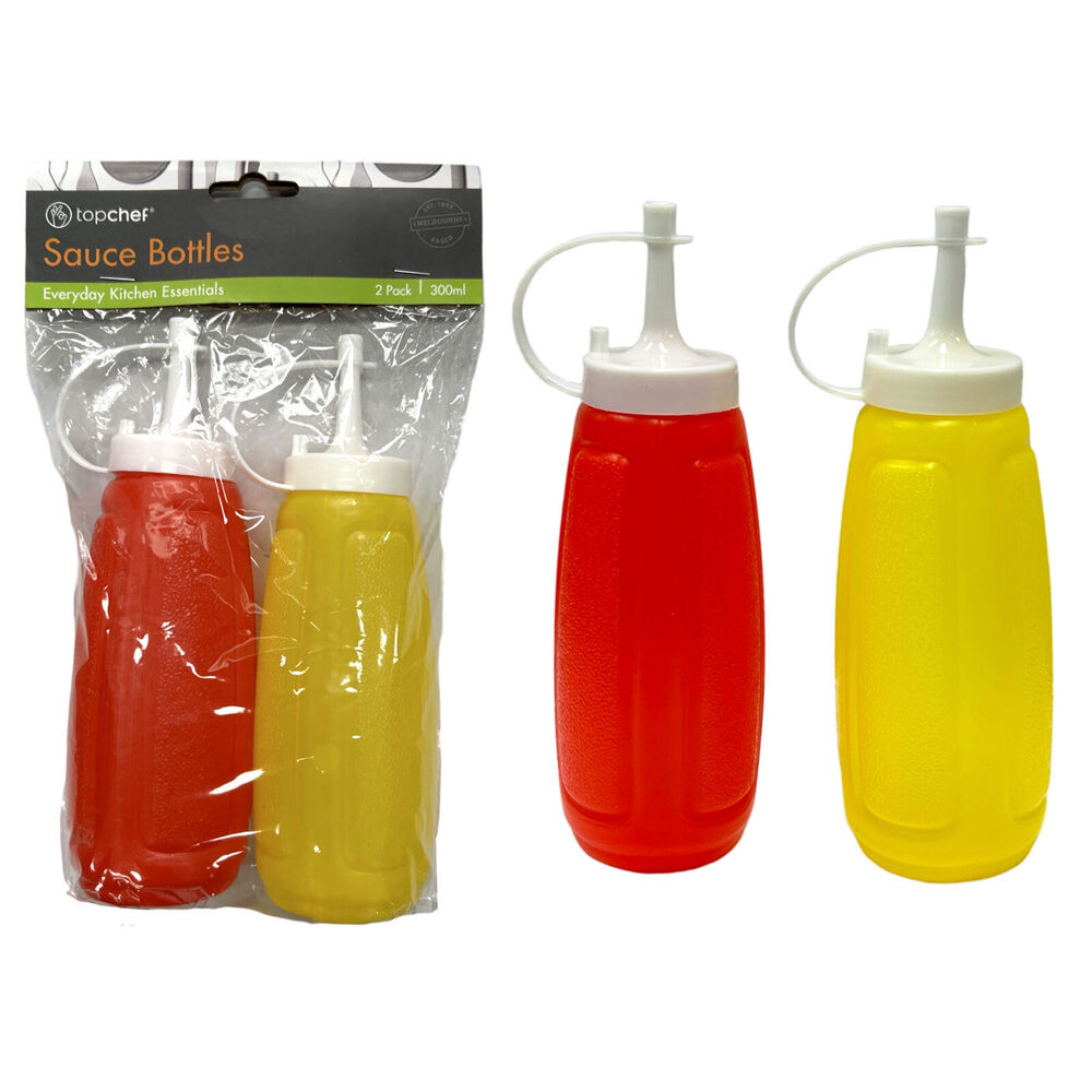 Topchef Ketchup and Mustard Sauce Bottles 300ml Red/Yellow (2 Pieces) — image 2