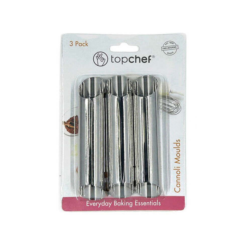 Topchef Stainless Steel Cannoli Moulds Baking Utensil Set Silver (3 Pieces)