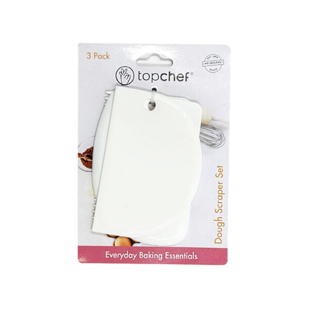 Topchef Dough Scraper/Cutter Baking Utensil Set White Assorted (3 Pieces)