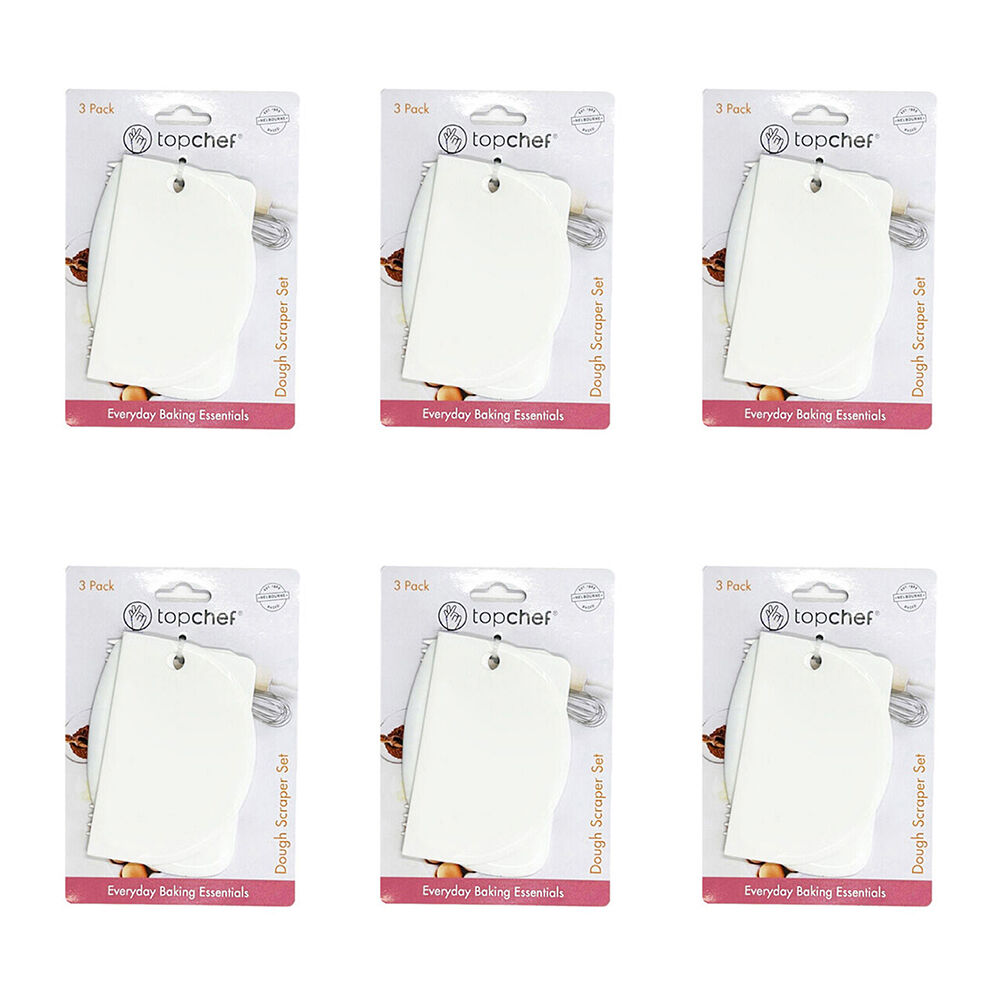 Topchef 3pc Topchef Dough Scraper/Cutter Baking Utensil Set White Assorted (6 Pack)