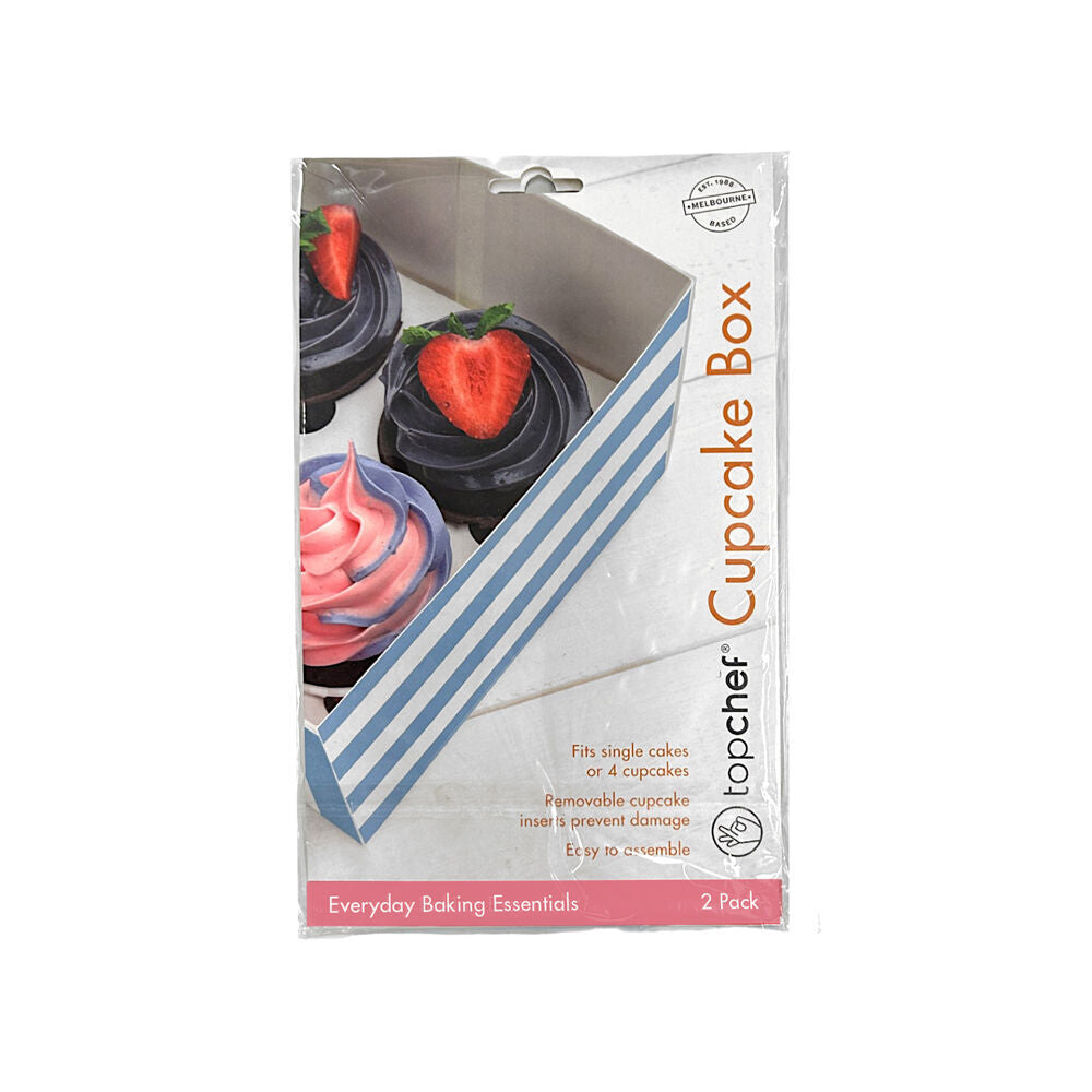 Topchef Cupcake Box Dessert/Sweets Travel Gift Container Assorted Striped (24 Pieces) — image 2