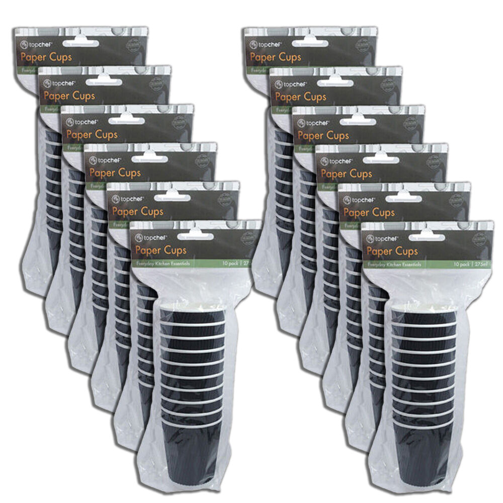 Topchef 10pc Topchef Disposable Paper Drinking Cups 275ml/8oz Assorted (12 Pack)