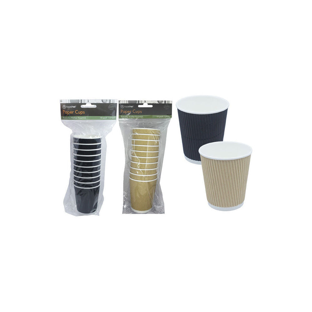 Topchef 10pc Topchef Disposable Paper Drinking Cups 275ml/8oz Assorted (24 Pack) — image 3