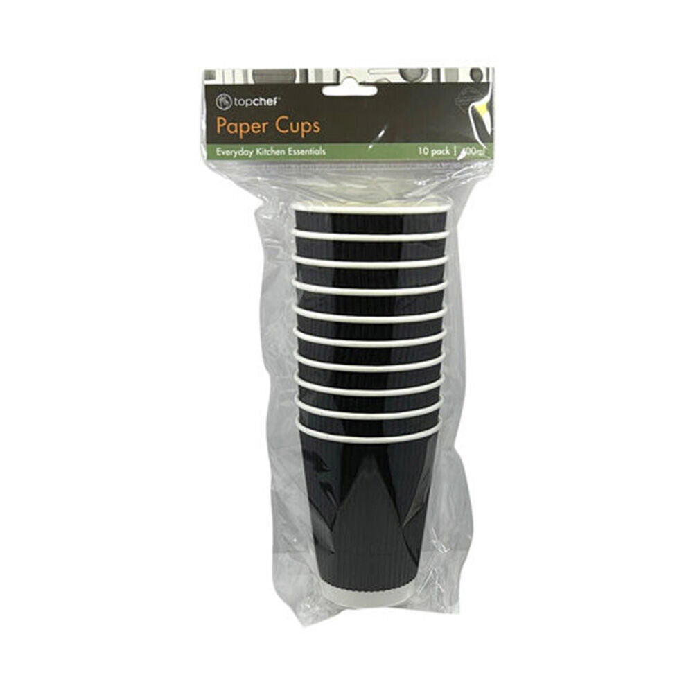 Topchef 10pc Topchef Disposable Paper Drinking Cups 400ml/12oz Assorted (24 Pack) — image 2