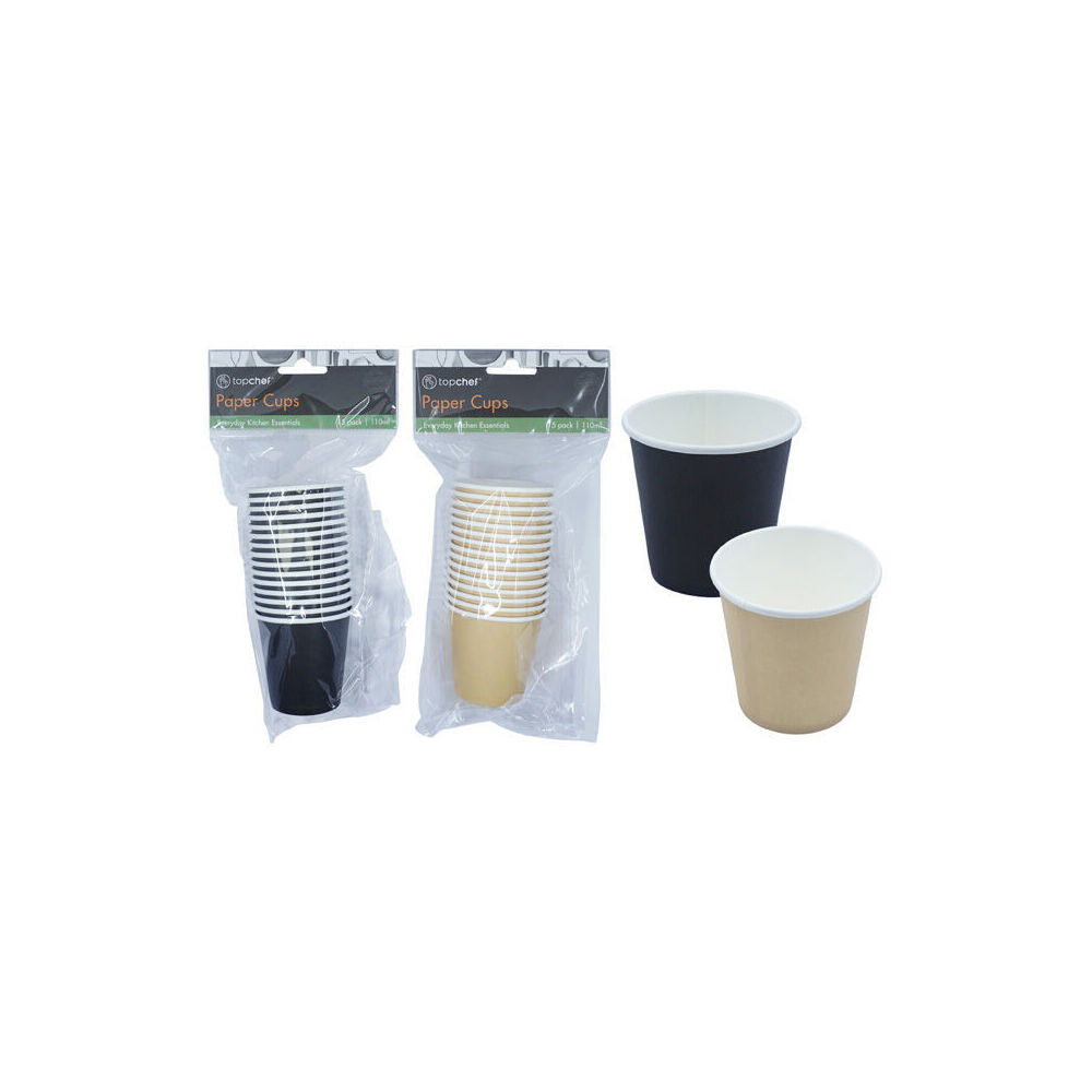 Topchef Disposable Paper Drinking Cups 110ml/4oz Assorted (15 Pieces) — image 2
