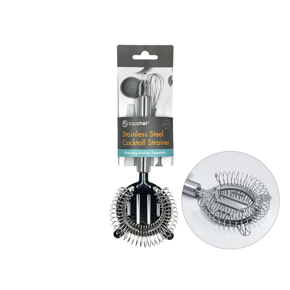 Topchef 21cm Silver Stainless Steel Cocktail Strainer Kitchen Utensil — image 2
