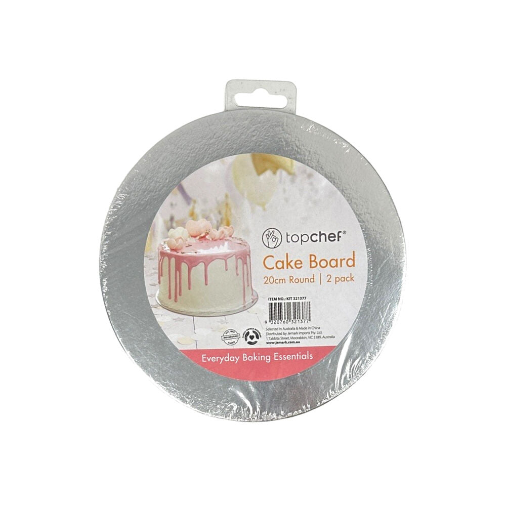 Topchef Round Cake Board Home/Kitchen Baking Pastry Accessory Grey 20cm (2 Pieces)
