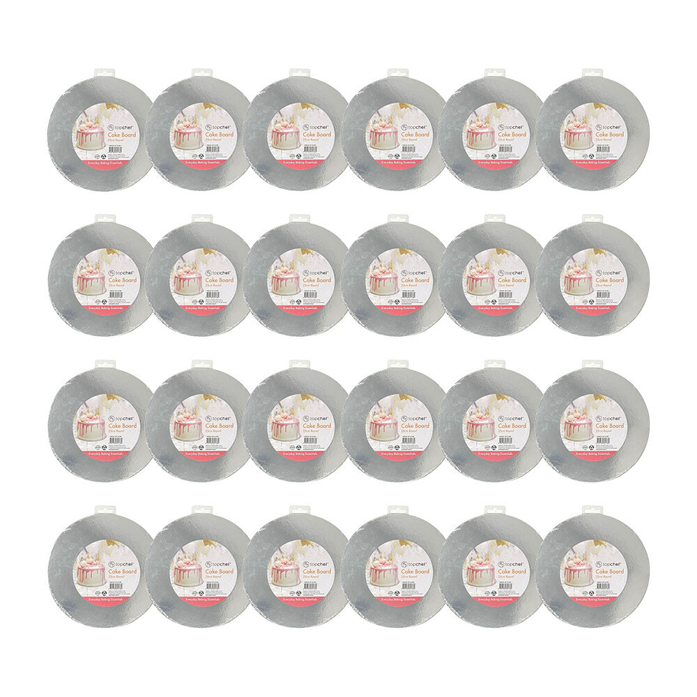 Topchef Round Cake Board/Base Home Baking Pastry Accessory Grey 25cm (24 Pack)