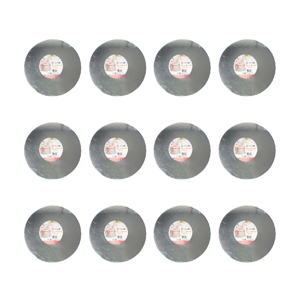 Topchef Round Cake Board/Base Home Baking Pastry Accessory Grey 35cm (12 Pack)