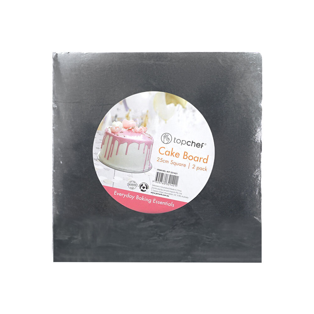 Topchef Square Cake Board/Base Kitchen Baking Pastry Accessory Grey 25cm (24 Pieces) — image 2