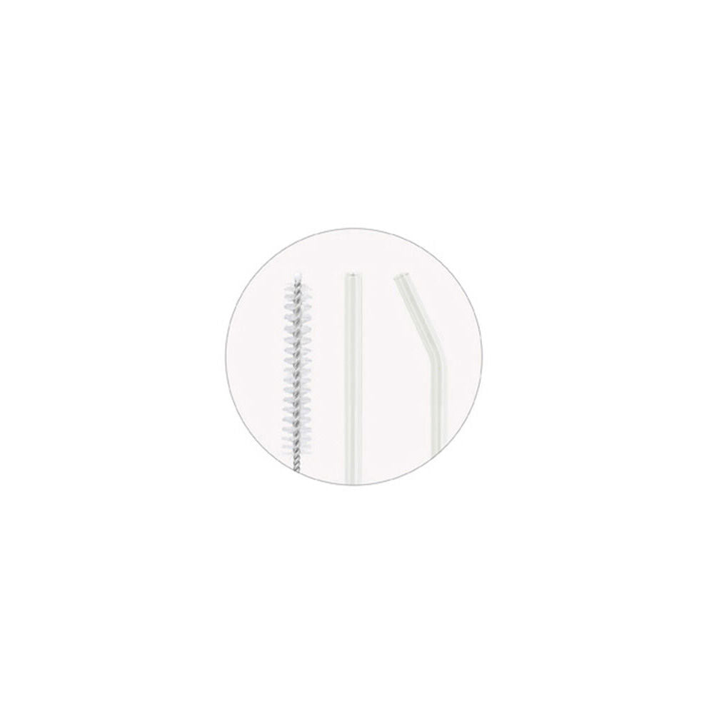 Topchef Re-Usable Glass Drinking Juice/Liquid Angled Straws & Brush Clear (5 Pieces) — image 2