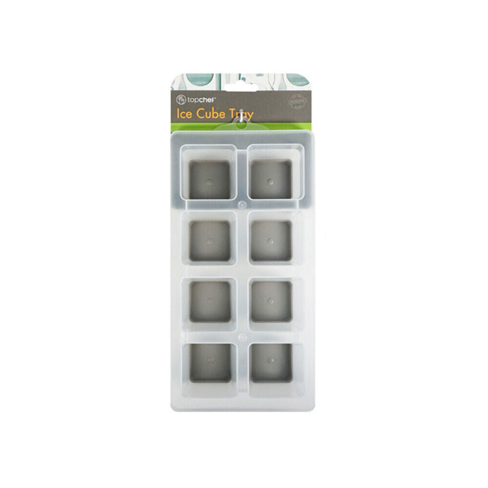 Topchef Jumbo Flexible Ice Cube Mold Tray Soft Base Ice Cube Maker White