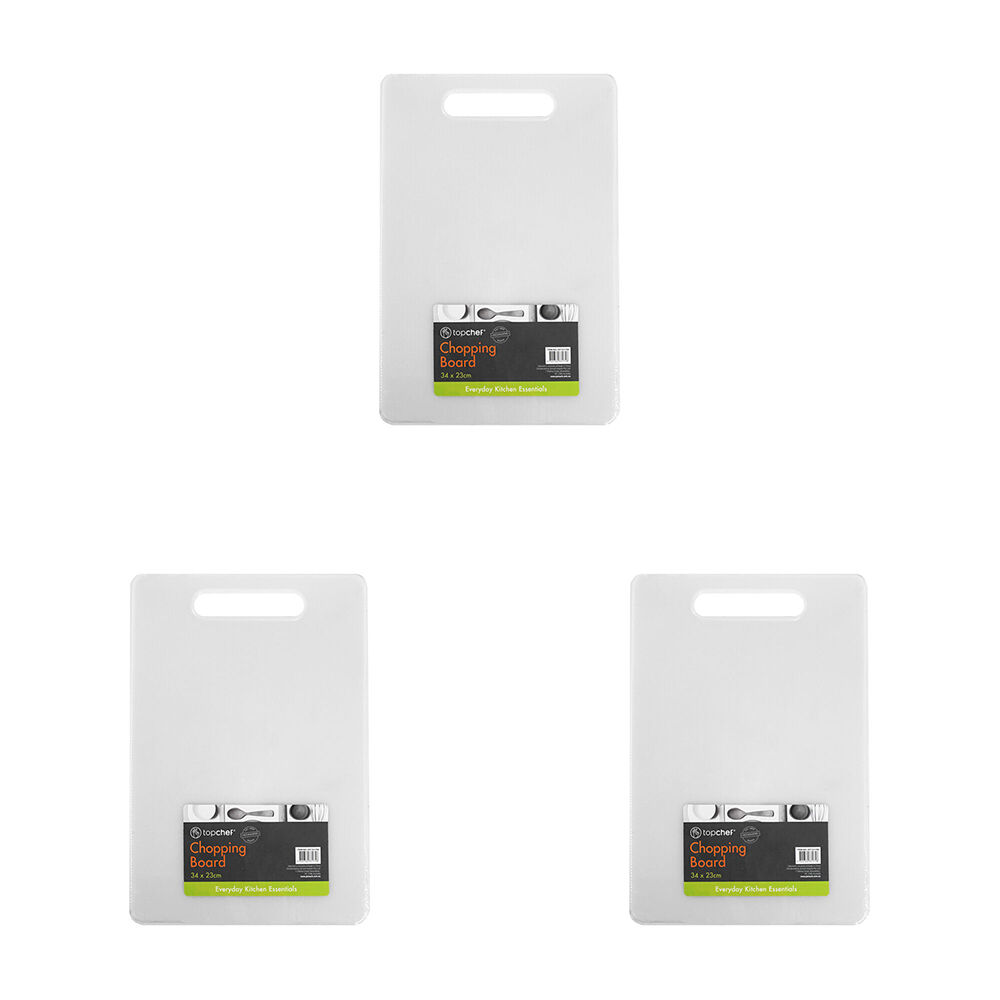 Topchef Compact Chopping Board Large 34x23cm - White (3 Pack)