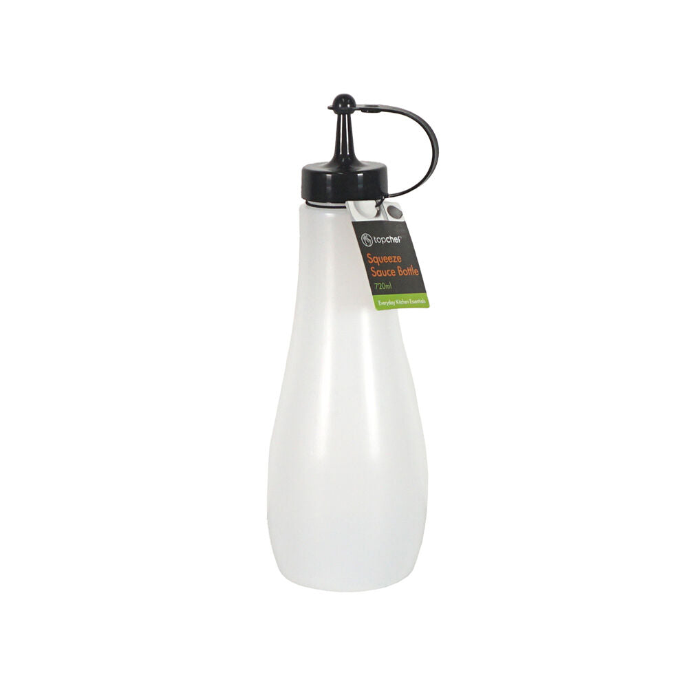 Topchef Squeezable Plastic Sauce Bottle 720ml Condiment Dispenser White