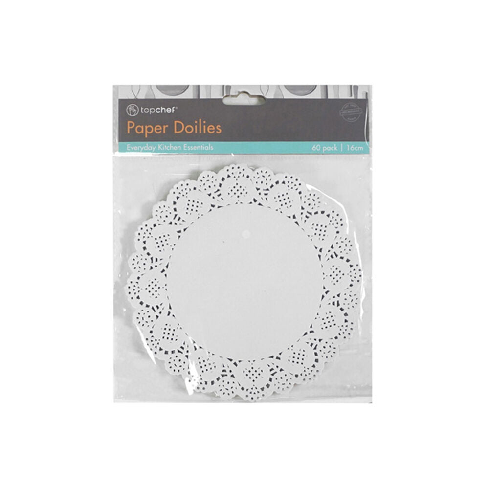 Topchef Paper Doilies Round Disposable Placemats/Coasters 16cm White (60 Pieces) — image 2