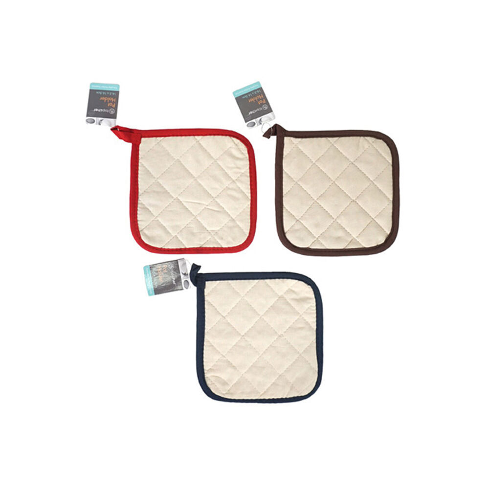 Topchef Cotton Cooking/Baking Pot Holder Mitt 1216.5x16.5cm Beige Assorted (6 Pack) — image 3