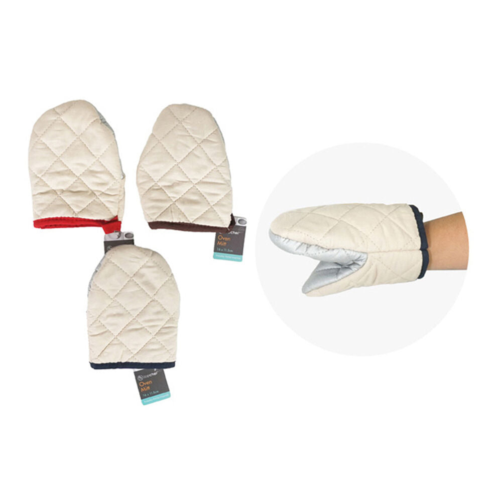 Topchef Mini Cotton Oven Mitt Heat Proof Gloves 1216x11.5cm Beige Assorted — image 2