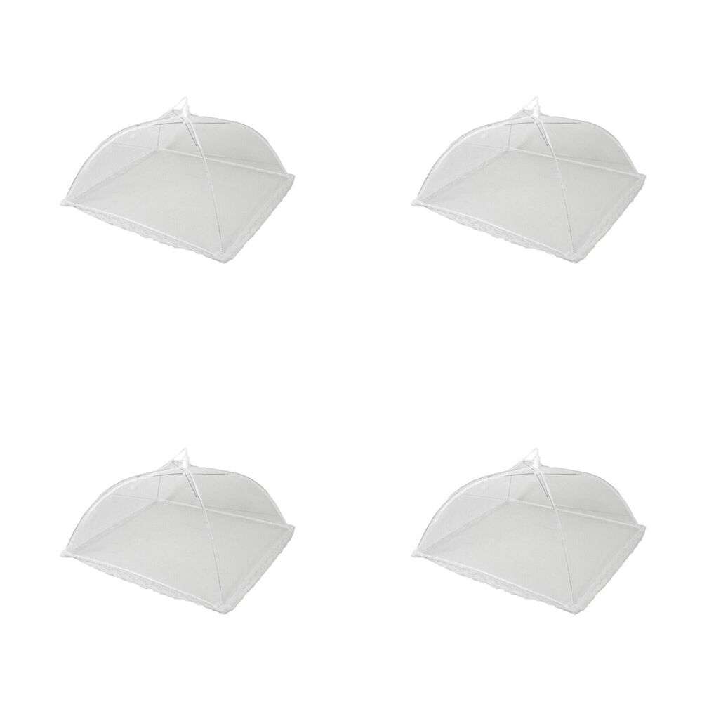 Topchef Plastic Mesh Indoor/Outdoor Food Cover Screen Tent 1240x40cm White (4 Pack)